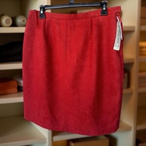 New! Jones Wear Red Skirt Midi Size 14P Petite NWT